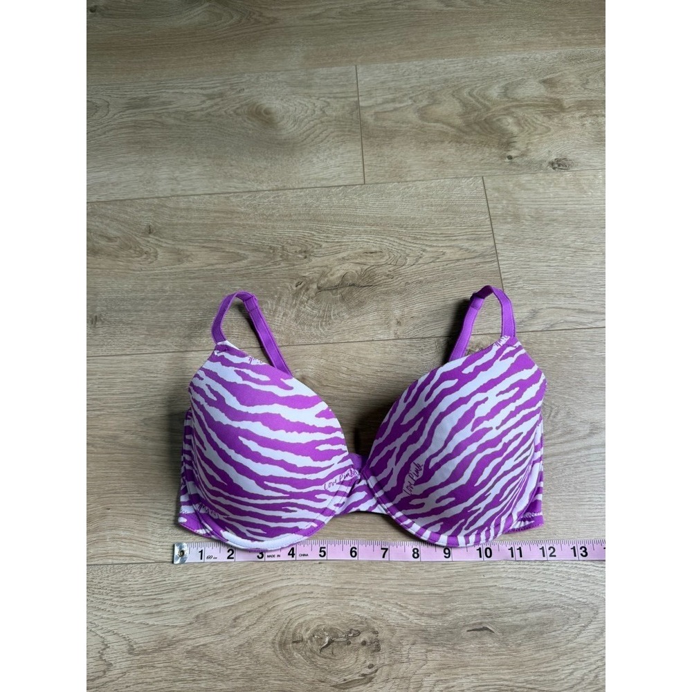 VS PINK Zebra Print Wear everywhere Demi Bra 36D Victorias Secret y2k style - Picture 4 of 11